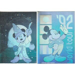 Mickey Mouse Double Sided Hologram Set Impel - Fantasia 1991 & World Tour 1992